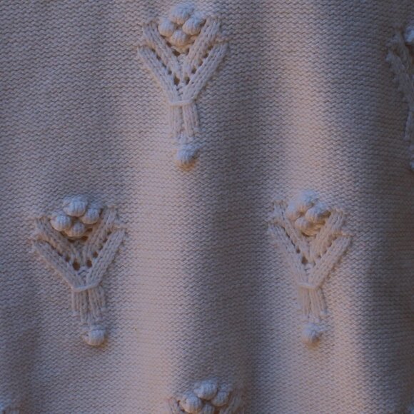 Loft NWT Women Sweater S Ivory Knitted Embellish Shift Pointelle Cardigan - Picture 5 of 5